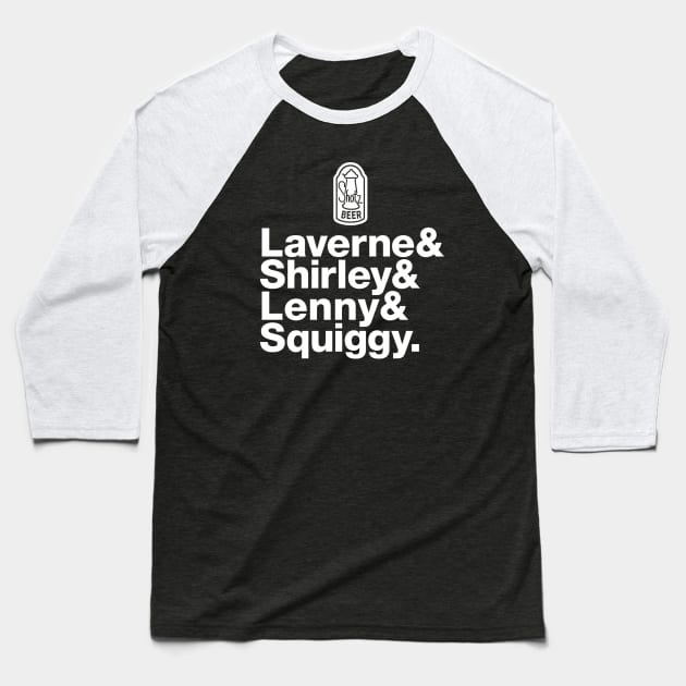 Laverne and Shirley: Experimental Jetset Baseball T-Shirt by HustlerofCultures